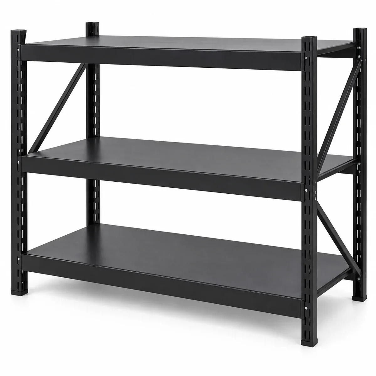 Heavy-duty black Back Wall Shelves