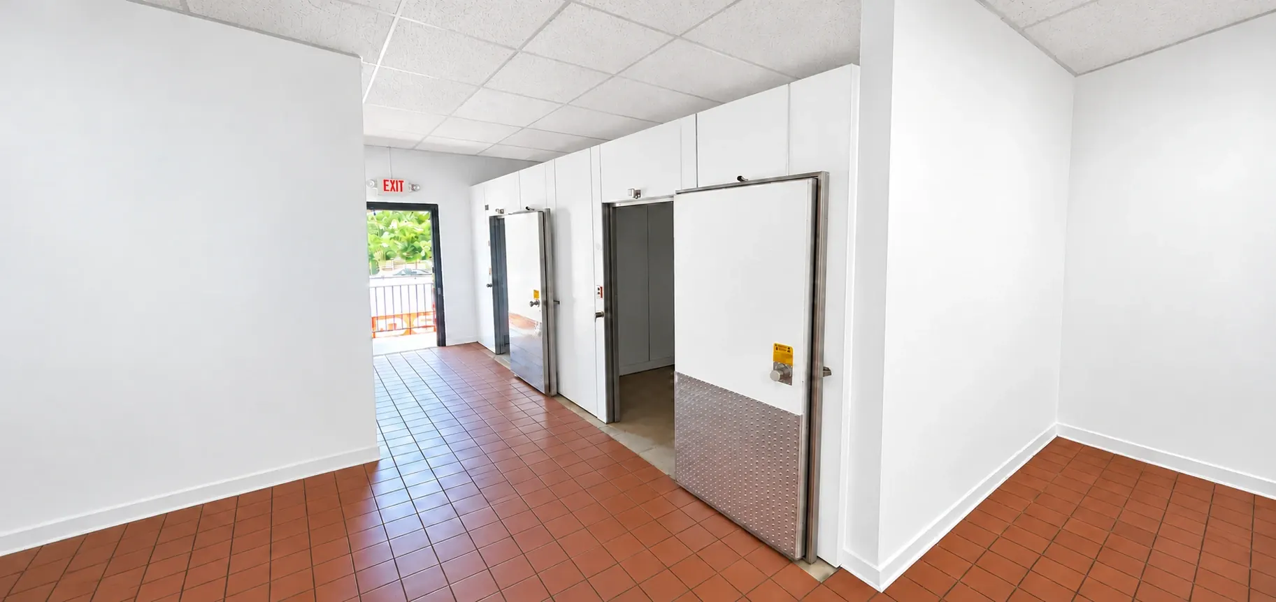 White insulated Combo Cooler installation with two solid access doors