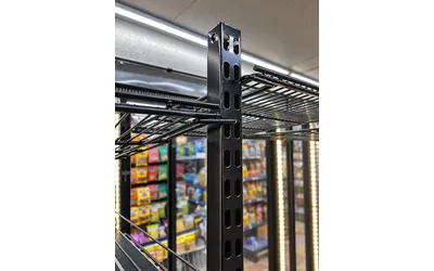 Slotted cooler shelving post